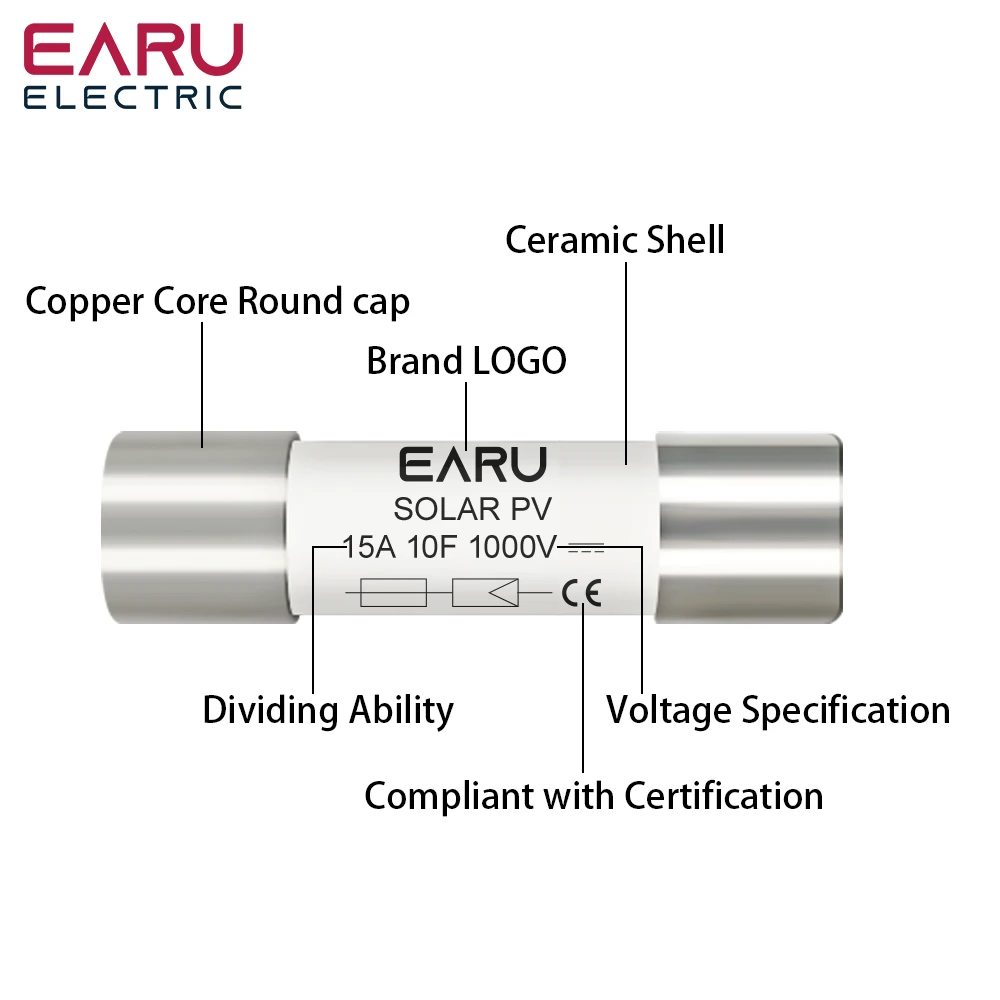 1/5/10/20/30 Uds. Fusibles solares DC 1000V PV 6A 10A 15A 20A 25A 30A 32A de alto voltaje para sistema Solar protección contra cortocircuitos gPV - imagen 3