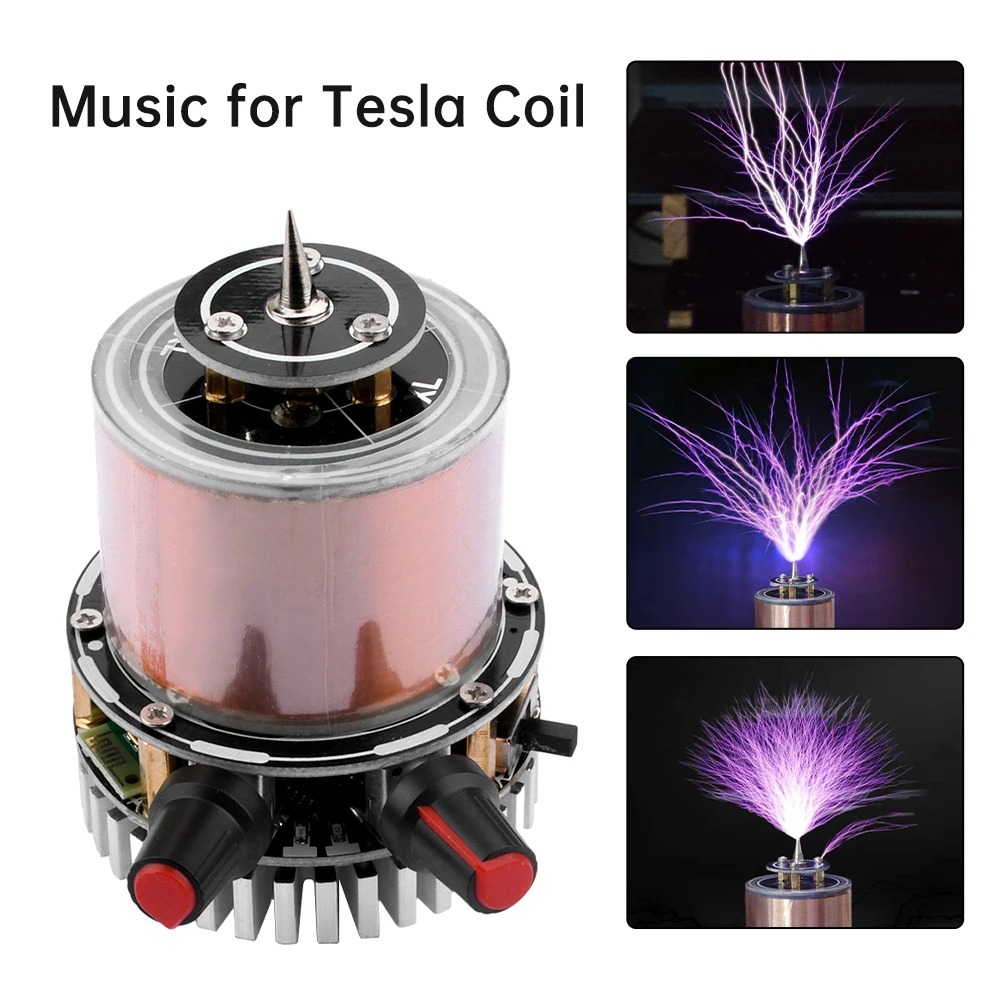 Bobina Tesla de música, altavoz inalámbrico Tesla, compatible con Bluetooth, generador de arco eléctrico Artificial de Plasma, alta potencia - imagen 2