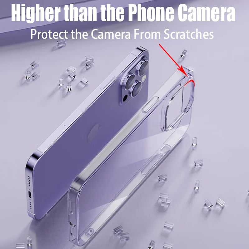 Funda de teléfono transparente para iPhone, carcasa trasera transparente de silicona TPU suave para iPhone 16, 11, 12, 13, 14, 15 Pro Max, XS Max, XR, 8, 7Plus - imagen 4