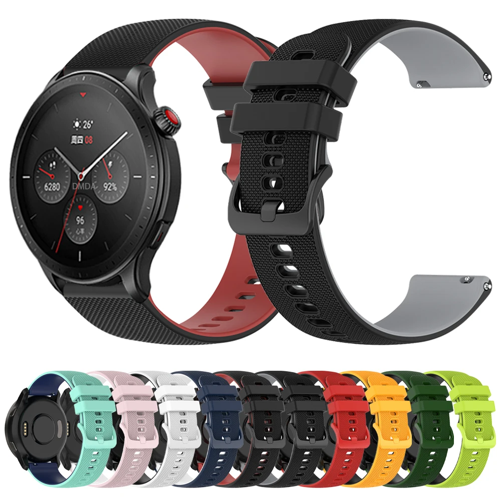 Correa deportiva de silicona para Huami AMAZFIT GTR 4 3 Pro, pulsera suave de 47mm, 20mm, 22mm, GTS 4 3 2e BIP 5