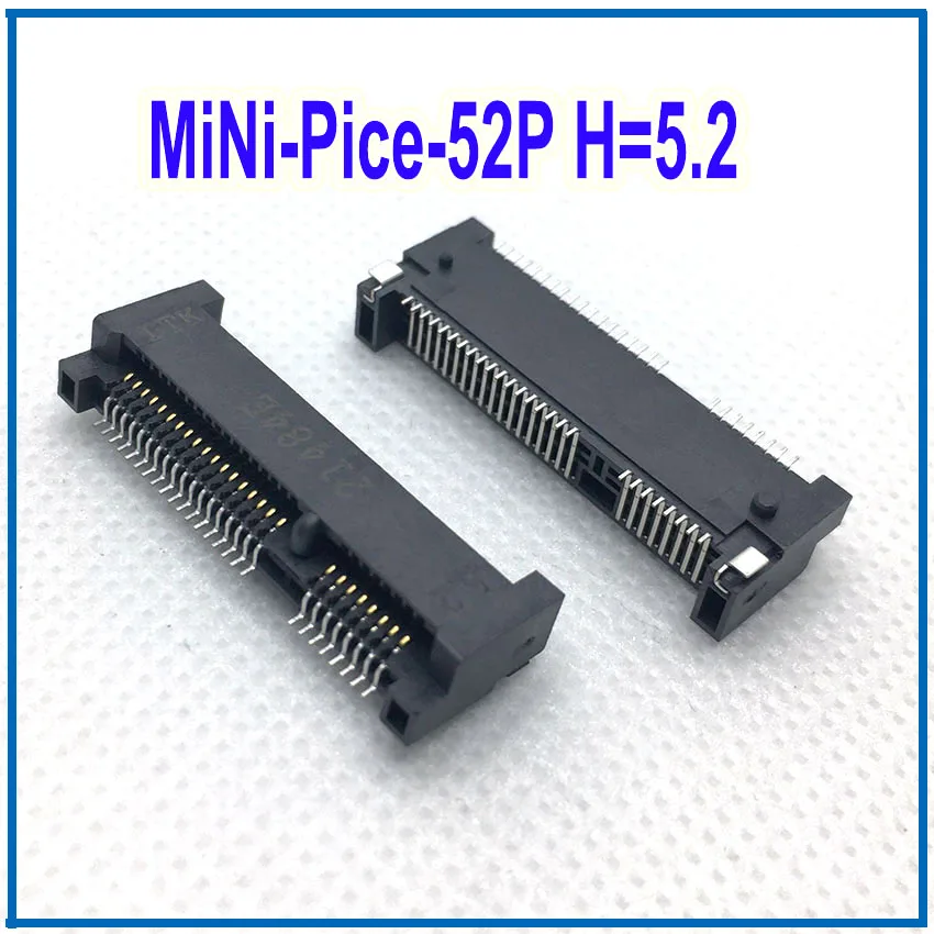 1-10 Uds MINI conector PCIE Msata ranura para enchufe PCI-E 52P soporte de tarjeta H4.0 H5.2 H5.6 H6.8 H9.0mm para Notebook Mini PCIE SMT SSD - imagen 2