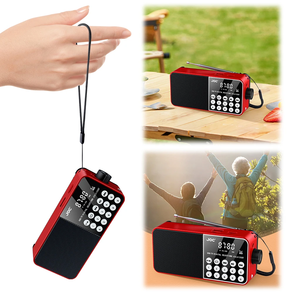 Mini Radio portátil Compatible con Bluetooth, Radio FM Digital, compatible con tarjeta TF, reproductor MP3 estéreo USB con pantalla HD para personas mayores - imagen 5