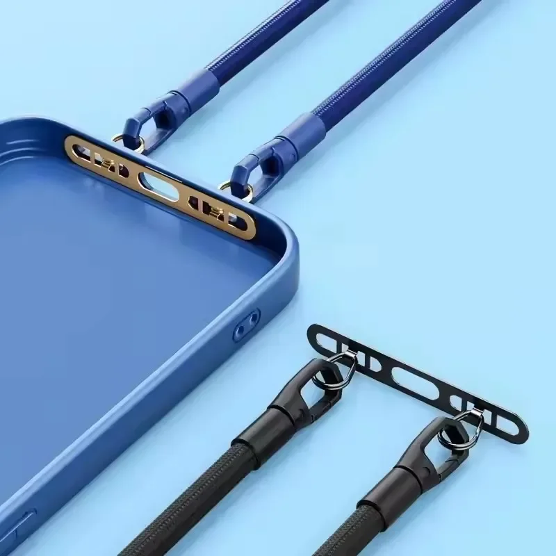 Nuevo parche de junta de cordón de teléfono de Metal ultrafino, Clips de cable colgantes resistentes de acero inoxidable, accesorios de conector de seguridad para teléfono móvil - imagen 2