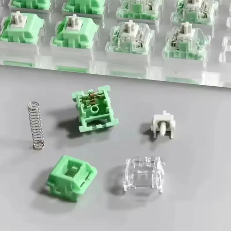Interruptor KTT de jade blanco y jadeíta, interruptor lineal MX de 45g para teclado mecánico, lubricado en fábrica, POM RGB, 3 pines, Tofu de repollo - imagen 5