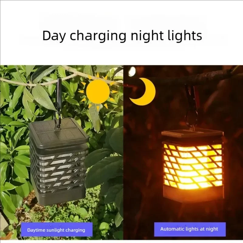 Lámpara de llama Solar con 12 LED para paisaje, lámpara de césped con inserción en el suelo, lámpara de pared decorativa de ambiente para patio al aire libre - imagen 4