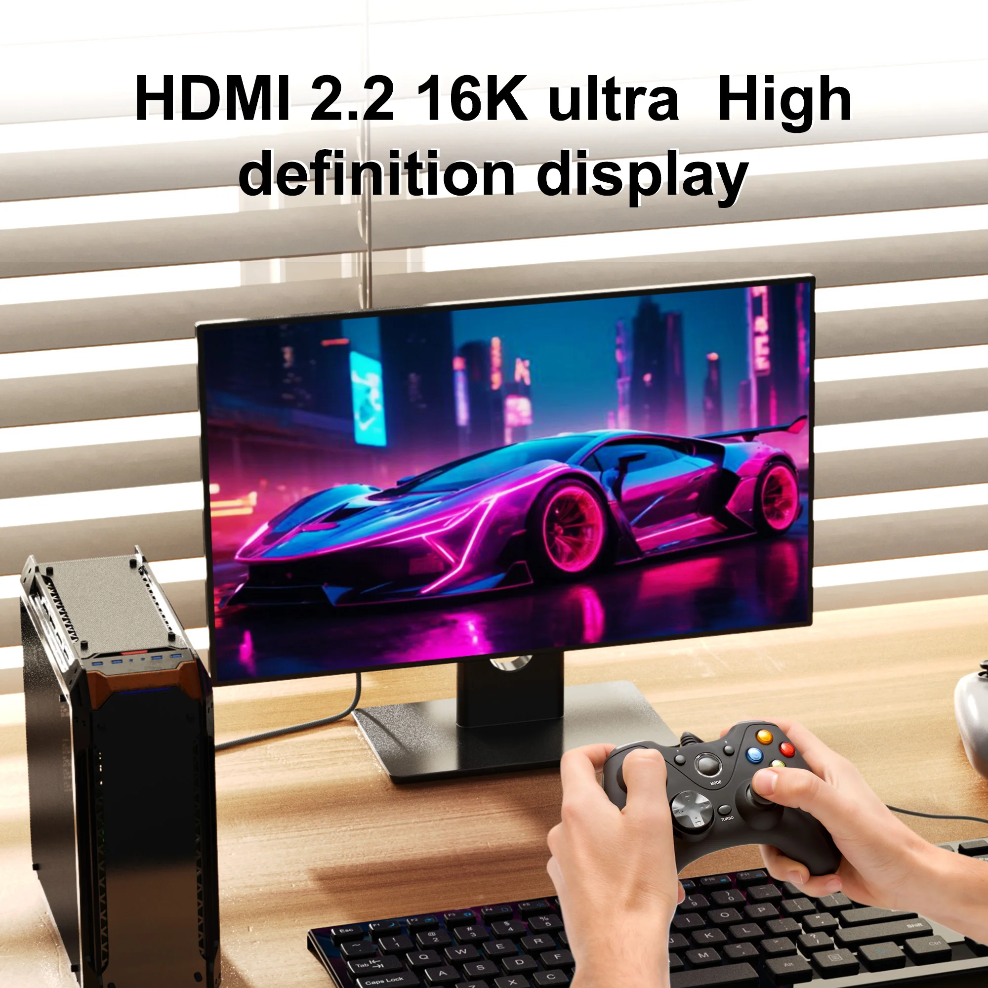 Cable Compatible con HDMI de 16K, 96Gbps, Ultra alta velocidad, HDMI 2,2, 16K @ 30Hz/60Hz, 8K @ 120Hz para PS5 3080 eARC HDR, vídeo, PC, portátil, TV Box - imagen 4