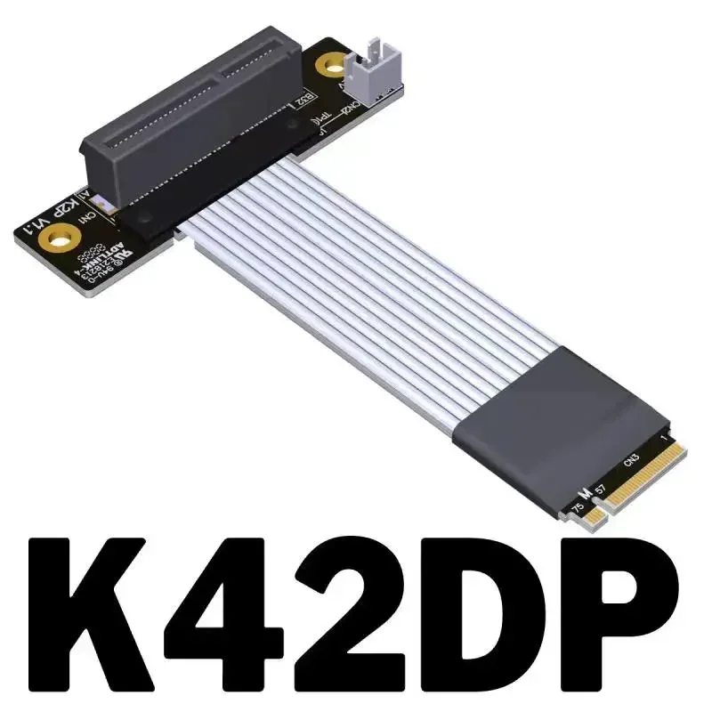 Cable elevador PCIE 4,0x4 M2 M.2 NVMe Key M SSD a PCI-E x4 4,0, Cable de extensión Gen 4 SATA, Cable de alimentación 64G/bps GPU, puente extensor - imagen 5