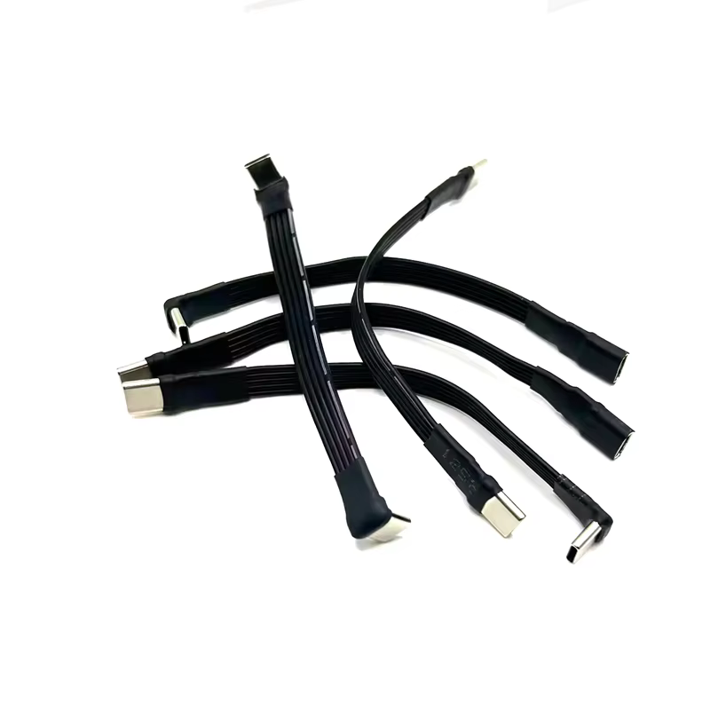 Cable adaptador en ángulo de 90 grados tipo C a USB-C, cable flexible para banco de energía, cable PD, cable de carga, cable plano de silicona curvado USB C - imagen 2