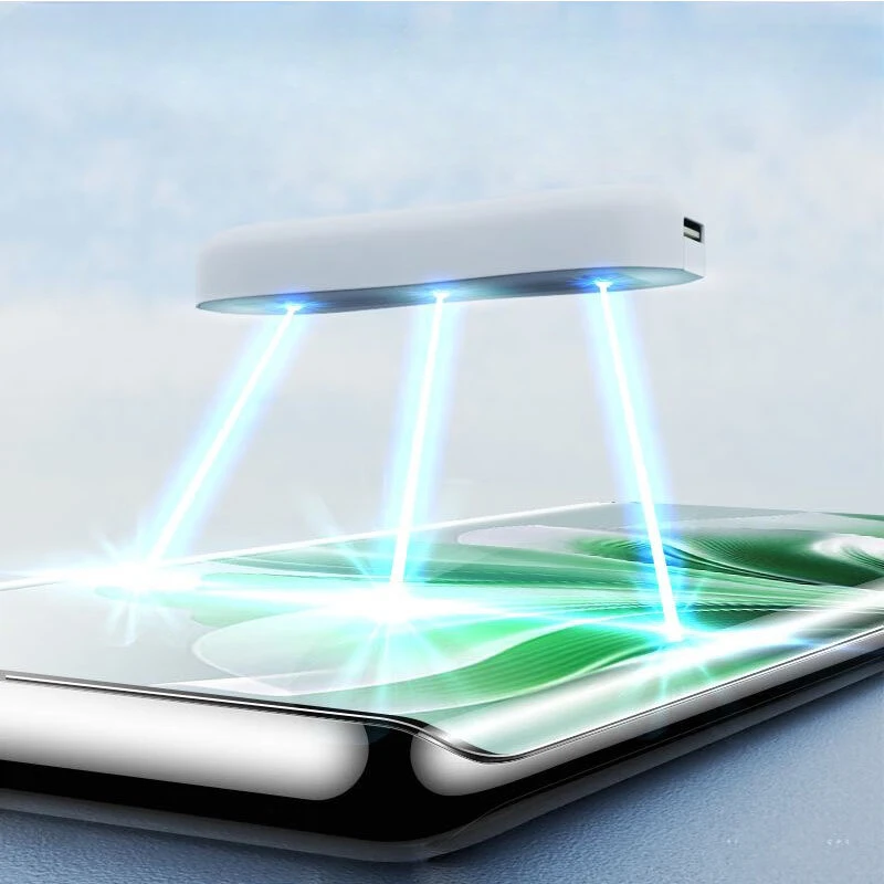 Vidrio Templado líquido UV 3D para OPPO Reno 11 Reno11 Pro Plus, Protector de pantalla para Reno11Pro + HD, película UV mate azul - imagen 4