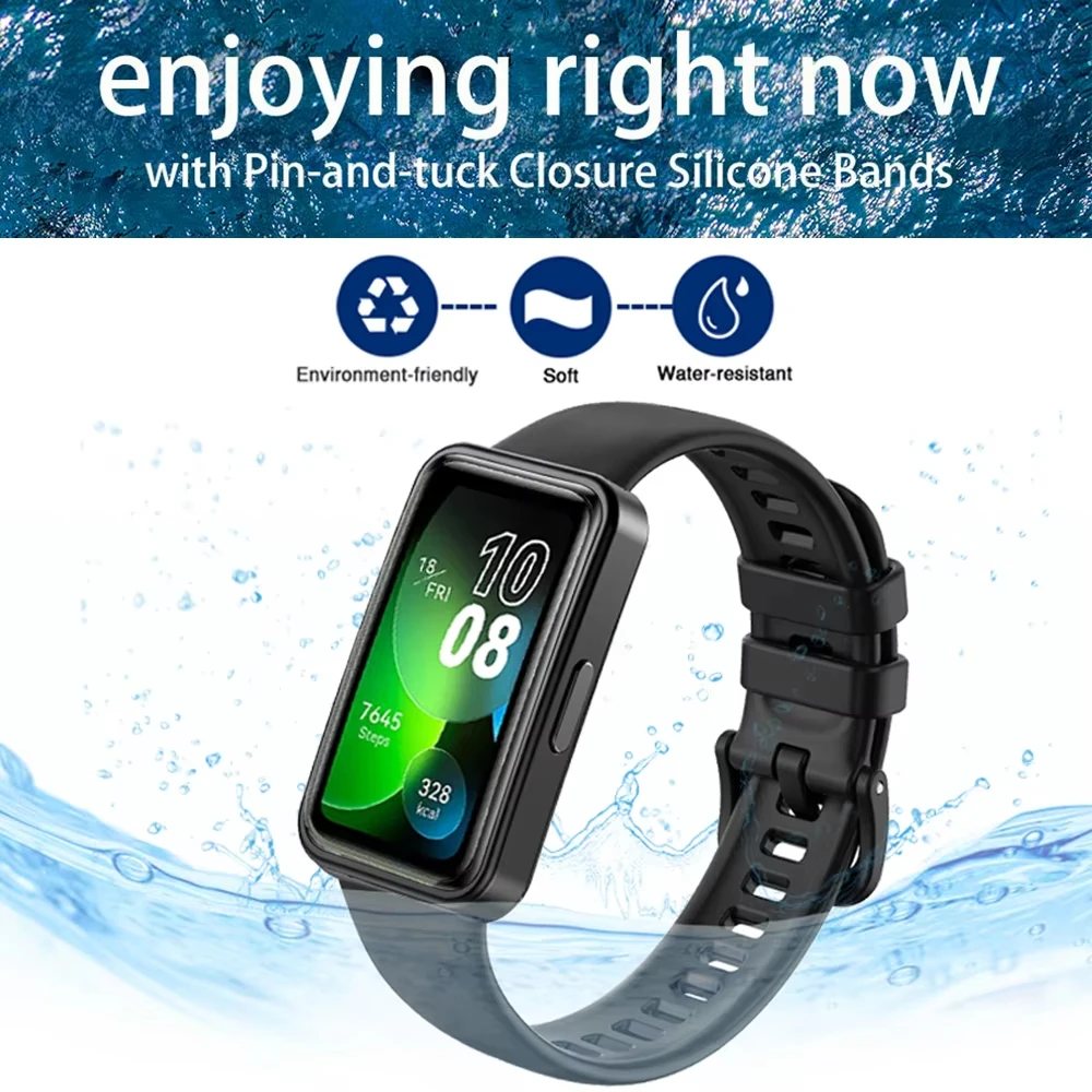 Funda blanda + correa de reloj de silicona para Huawei Band 10 9 8 accesorios de correa pulsera de repuesto correa Huawei band 10 9 8 - imagen 4