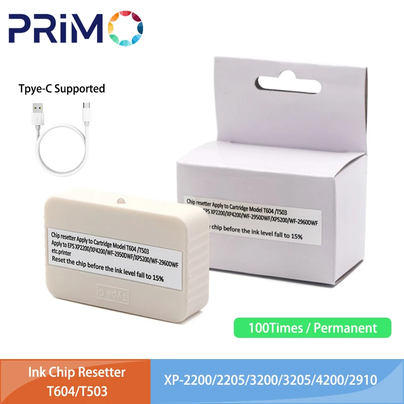 Reiniciador de chips de tinta permanente 100 veces T604XL T503XL para Epson XP-2200 XP-2205 XP-3200 3205 4200 4205 WF-2910 WF-2930 2935 2950