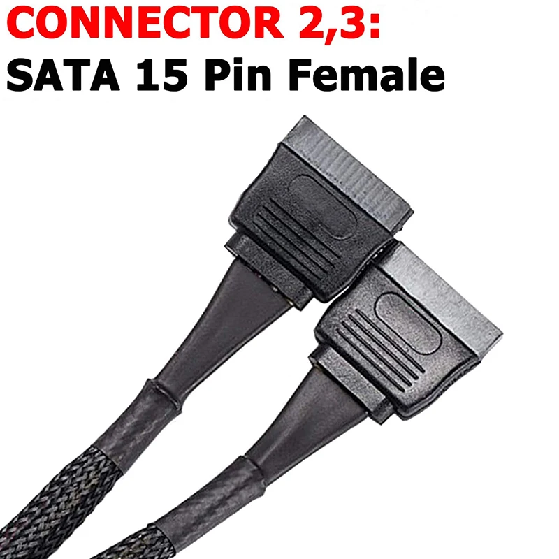 4 pines macho IDE Molex a doble 15 pines hembra SATA divisor de potencia convertidor Cable adaptador disco duro HDD SSD Cable de extensión - imagen 3