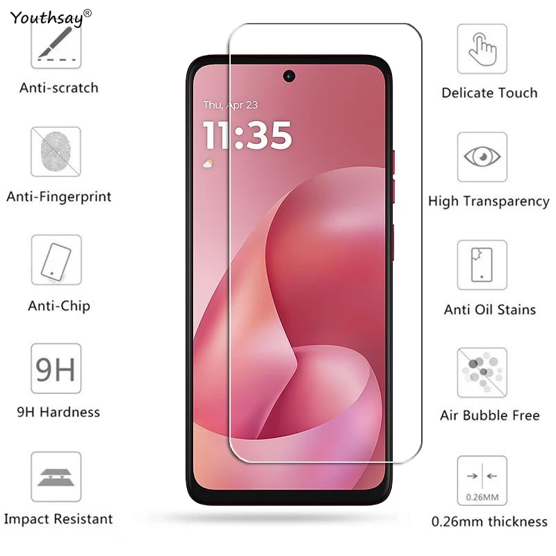 Verre Gule complet pour Motorola Moto G57 puissance verre trempé Moto G57 puissance protecteur d'écran Film d'objectif de téléphone Motorola G57 puissance - imagen 3