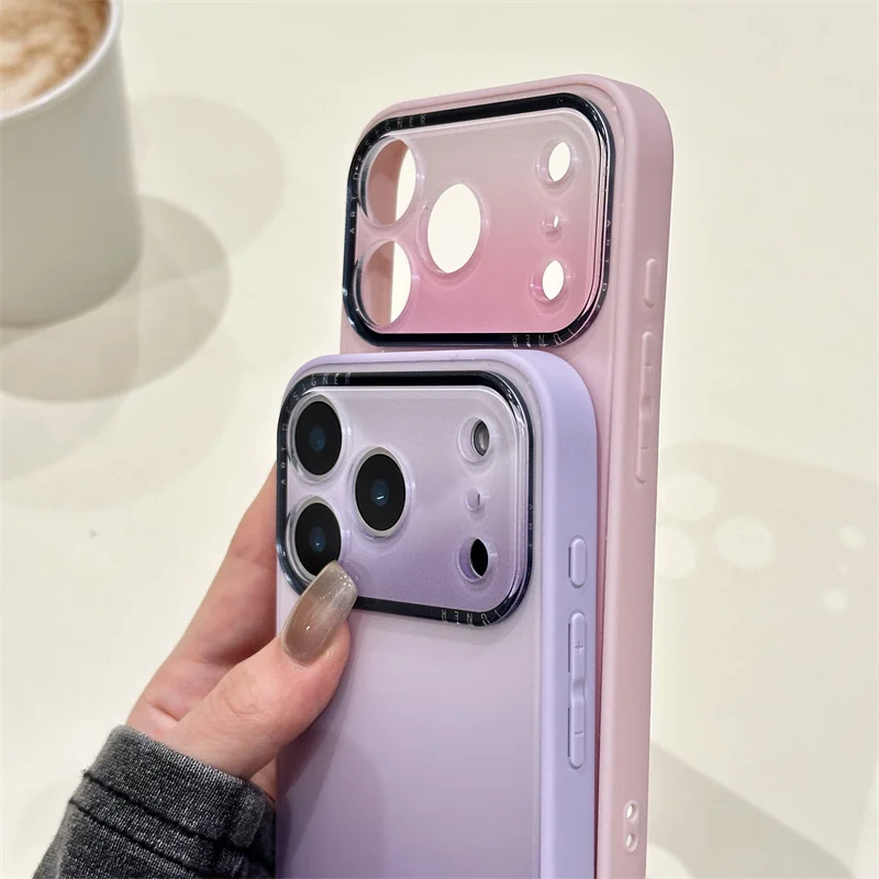 Fundas de teléfono acrílicas de Color degradado iridiscente mate para Apple iPhone 17 16 15 14 13 Pro Max cubierta protectora dura de PC a prueba de golpes - imagen 5