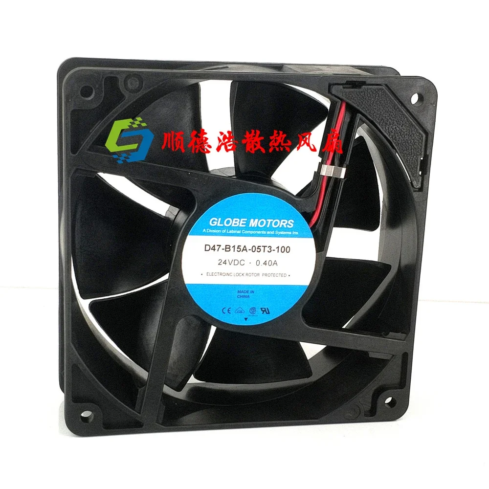 D47-B15A-05T3-100 Server Cooling Fan DC 24V 0.4A 120x120x38mm 2-wire 12CM - imagen 2