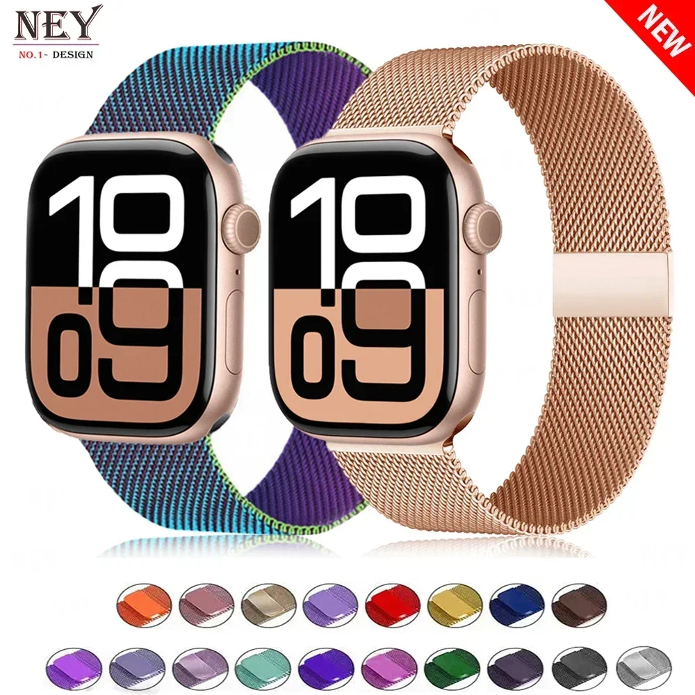 Correa milanesa Starlight para Apple Watch 10 correas de 42mm-46mm 45mm 44mm 40mm 41mm pulsera iwatch serie 8 7 6 5 SE 9 Ultra 2 49mm - imagen 2