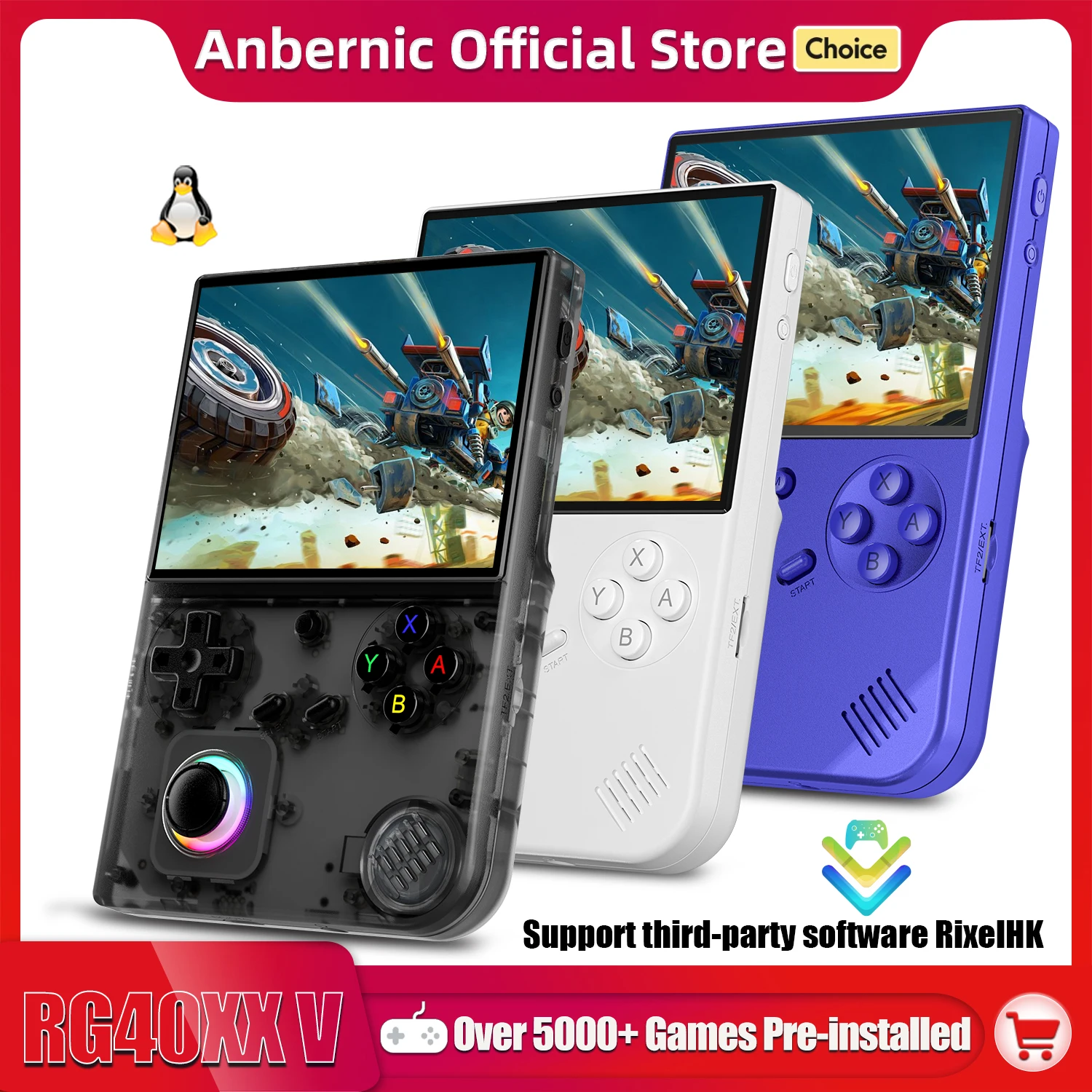 ANBERNIC RG 40XXV 64 Bit Linux 4,0 ''IPS 640*480 pantalla reproductor de juegos portátil TV-HD-Out 3200mAh batería RGB joystick con aplicación