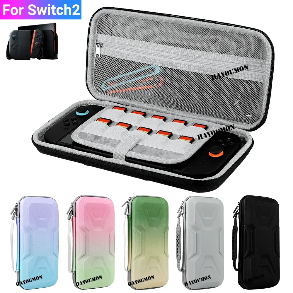 Bolsa de almacenamiento dura, carcasa protectora, Estuche de transporte portátil para Switch 2(2025), consola de juegos, bolso anticaída de viaje con 10 ranuras para tarjetas - imagen 3