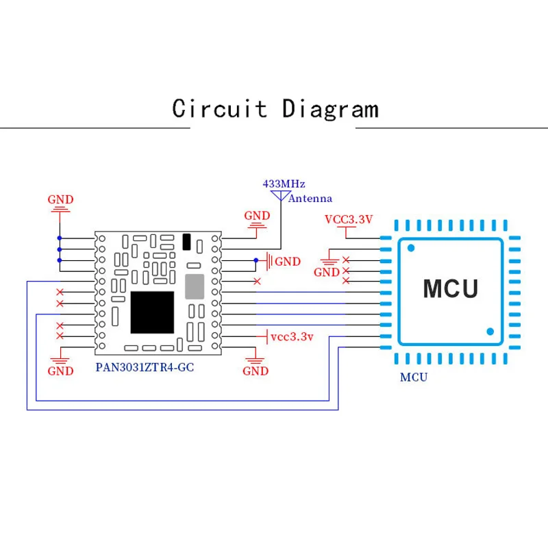 Módulo de transmisión de datos inalámbrica PAN3031, modulación FHSS, módulo de comunicación inalámbrica de 433MHz, distancia de 3000m con interfaz SPI - imagen 4