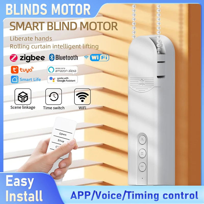 Motor de persianas inteligentes Tuya: controlador de cortina automatizado, fácil instalación, aplicación y control por voz, funciona con Alexa/Google Home