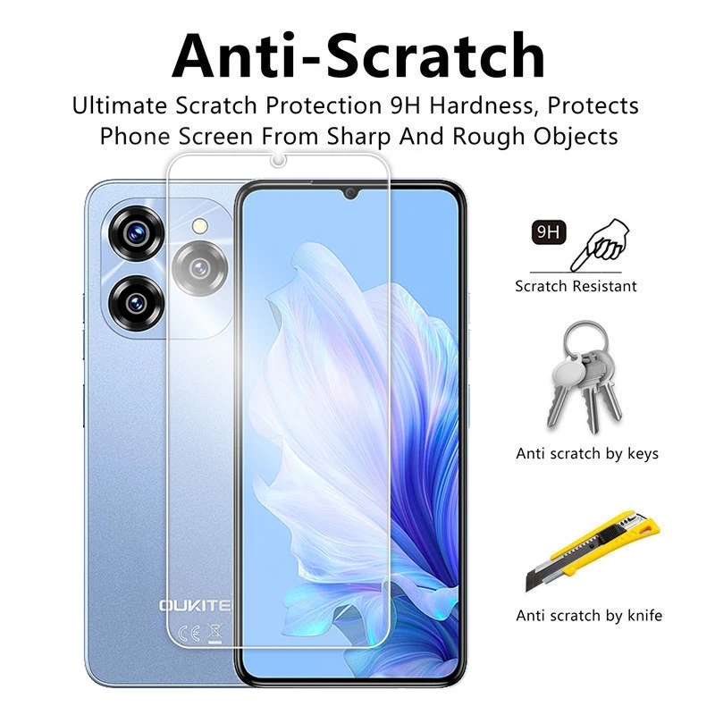 Para Oukitel C50 vidrio para Oukitel C50 5G vidrio templado 6,8 pulgadas transparente HD Protector de pantalla para Oukitel C50 película de lente - imagen 4