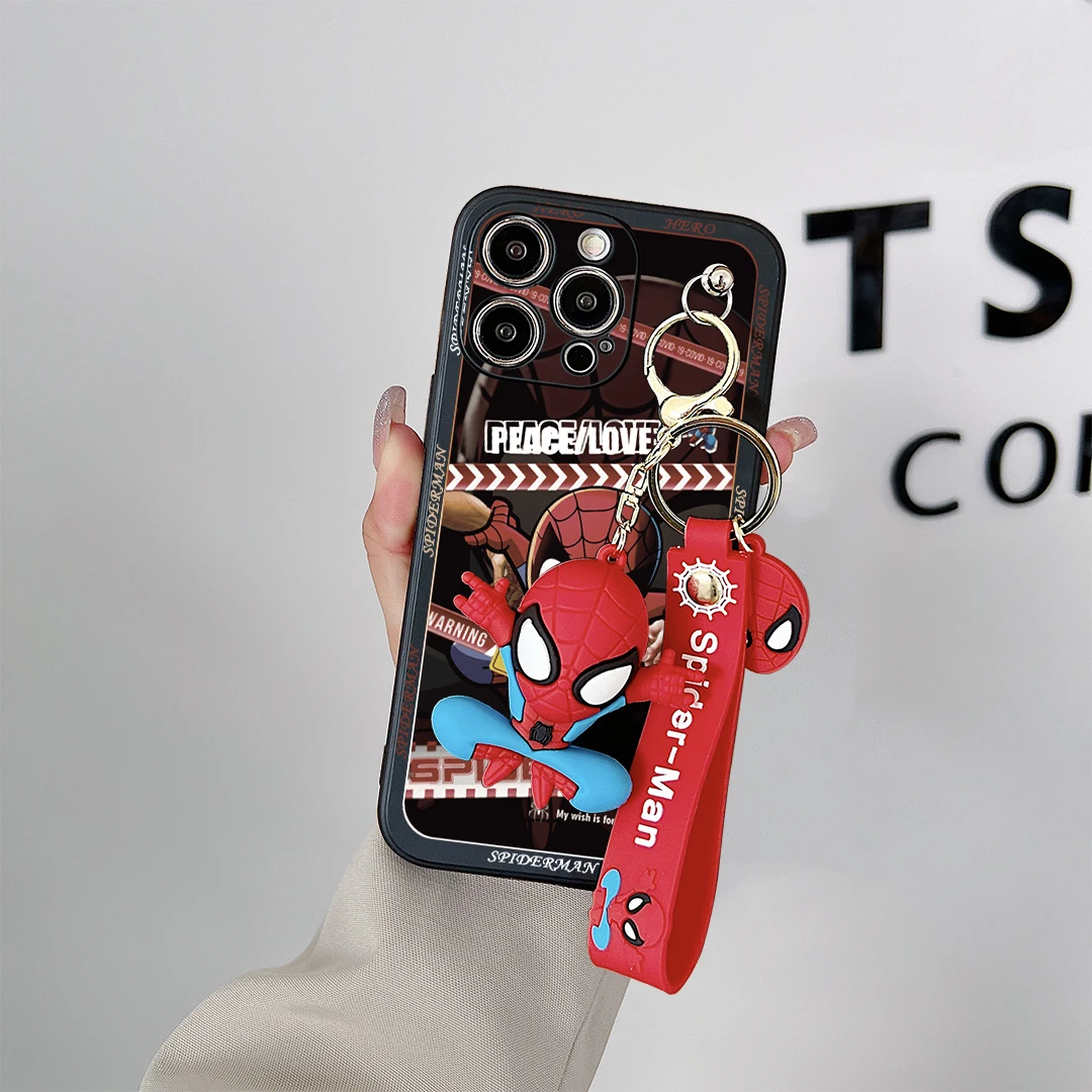 For Samsung Galaxy A04E A05 A05s A15 A25 A35 A55 Deadpool SpiderMan Case With Keychain - imagen 5