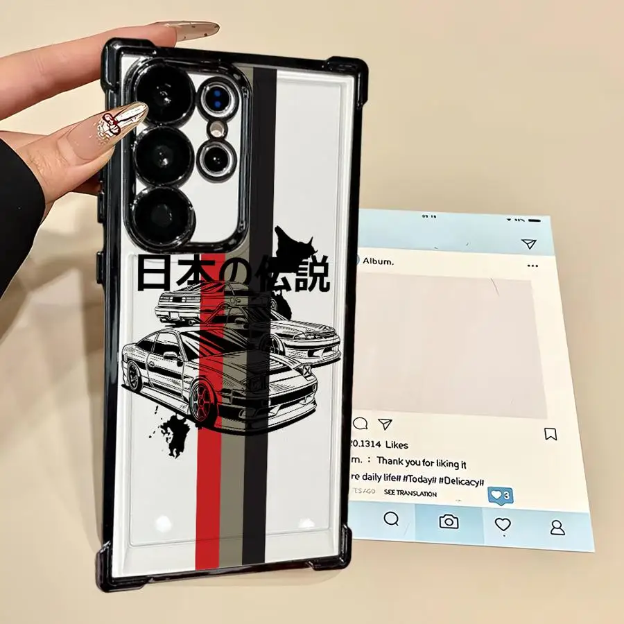 Funda de teléfono japonesa JDM Sports Cars para Samsung Galaxy S21 Plus S22 Ultra S23 S24 S25 Edge S20 FE, funda transparente - imagen 2