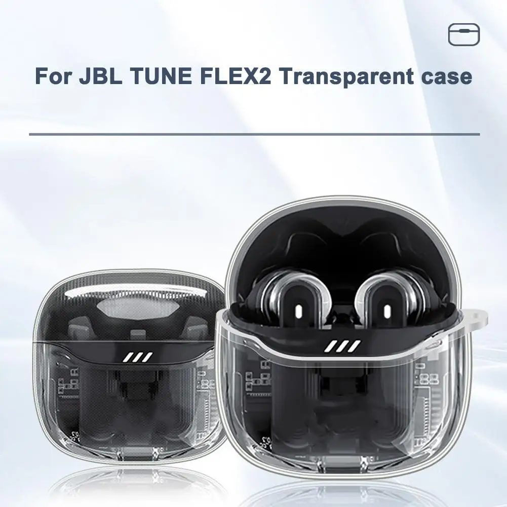 Funda para auriculares JBL TUNE FLEX2, funda protectora transparente de TPU para auriculares Bluetooth, carcasa de goma suave, funda protectora anticaída - imagen 5