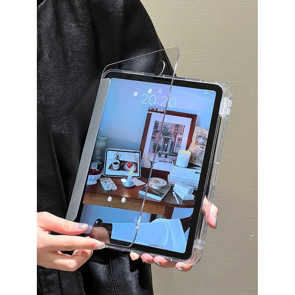 Funda giratoria de acrílico de cristal de hielo para Samsung Tab S6 Lite 2024 A9 Plus S8 S7 11 S9 FE Plus S8 Plus S7 FE 12,4 A9 8,7 A8 10,5 - imagen 3