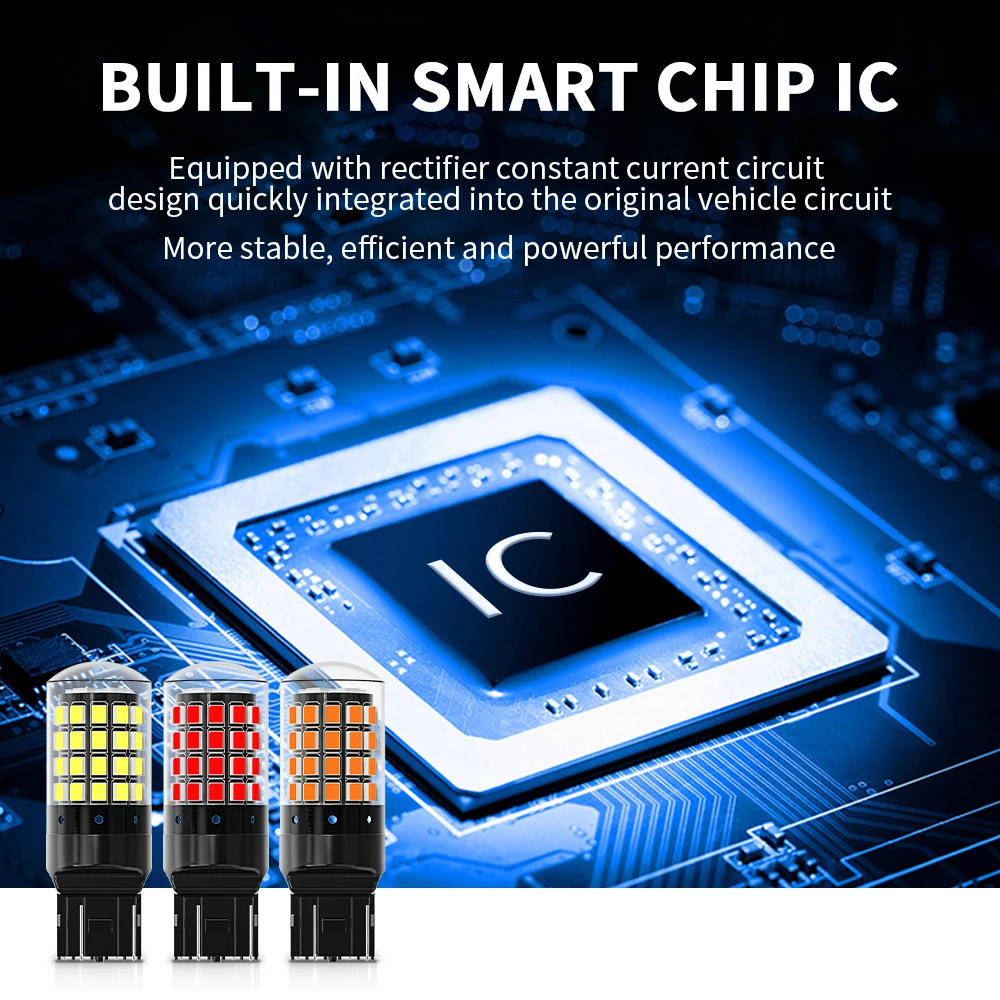 2x1156 BA15S P21W BAU15S PY21W 1157 P21/5W BAY15D T20 7440 W21W WY21W bombillas LED lámpara CanBus para señal de giro luz trasera inversa - imagen 4