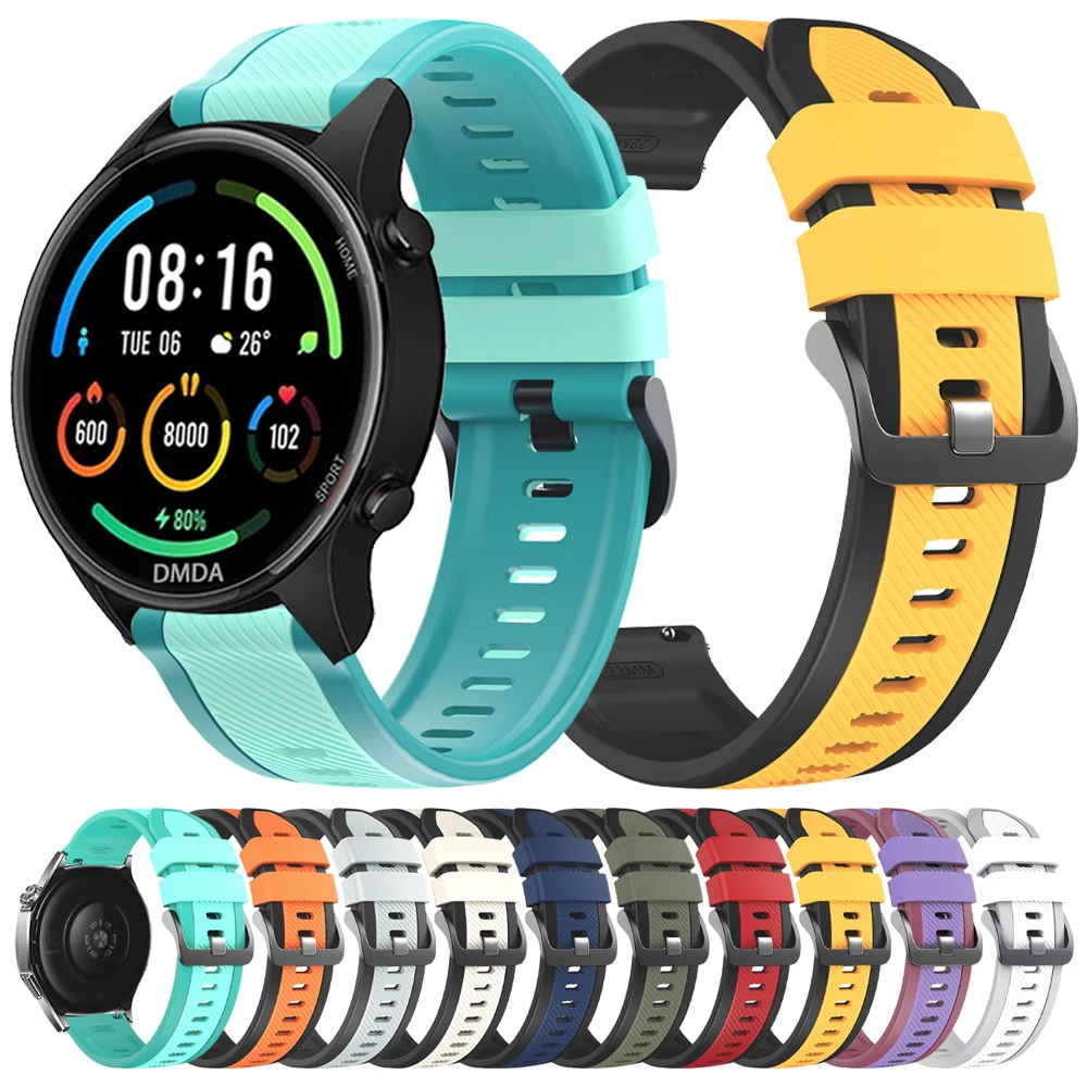 Correa deportiva de silicona de 22mm para Xiaomi Watch 2 Pro, correa de repuesto para Mi Watch S4 S3 S2 46mm S1 Active Color2