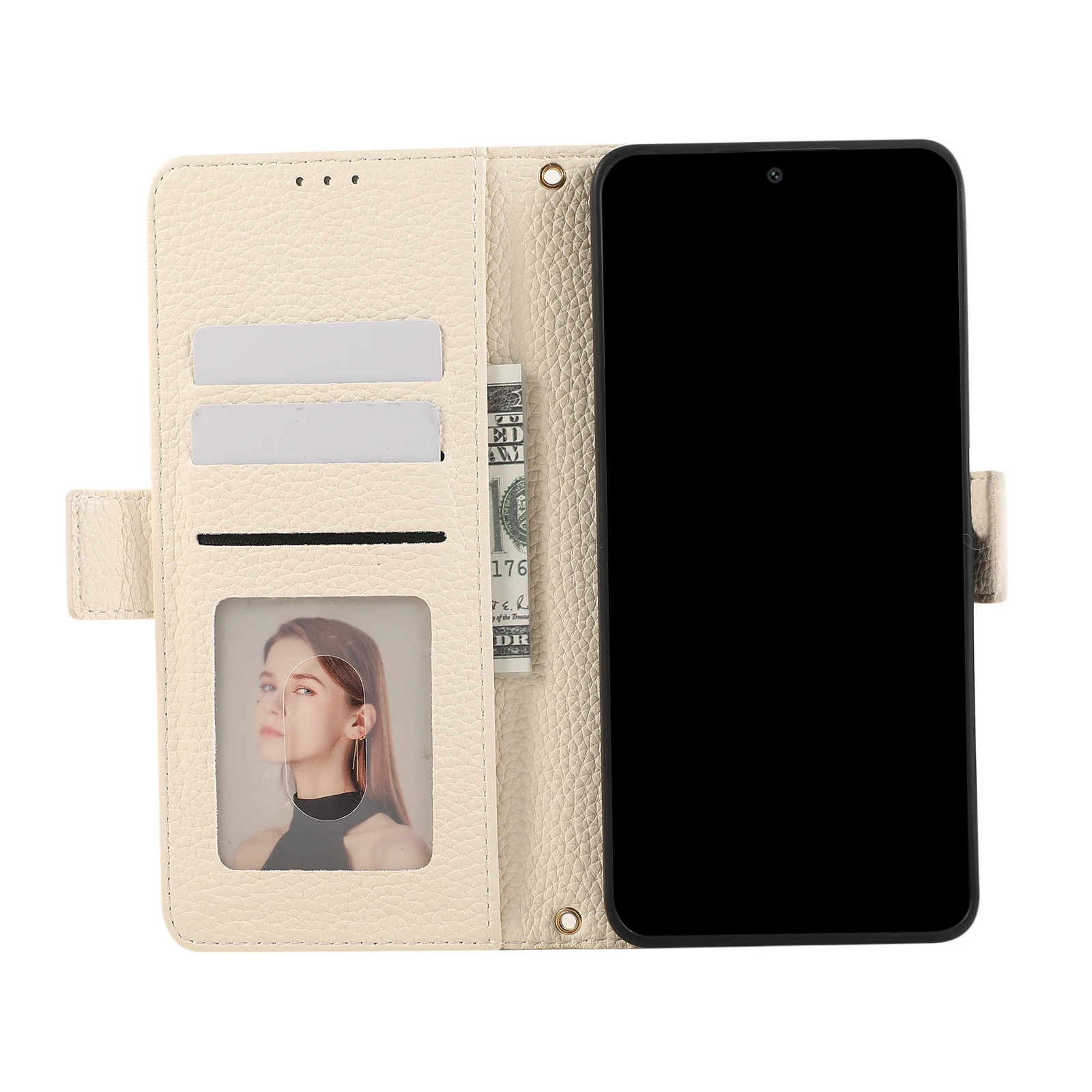 Funda de cuero lichi para OPPO A79, A92, A72, A58, A78, A94, A52, A57, A54, A74, A55, A54, A56 - imagen 4