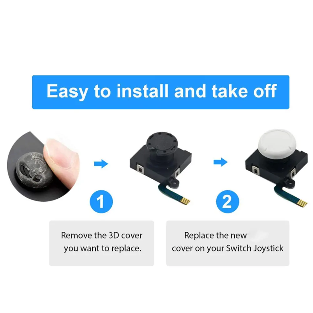 JCD 2 uds tapas de agarre de silicona para pulgar cubierta protectora de goma para Joystick de piel para interruptor NS Lite Oled Joy-Con controlador - imagen 5