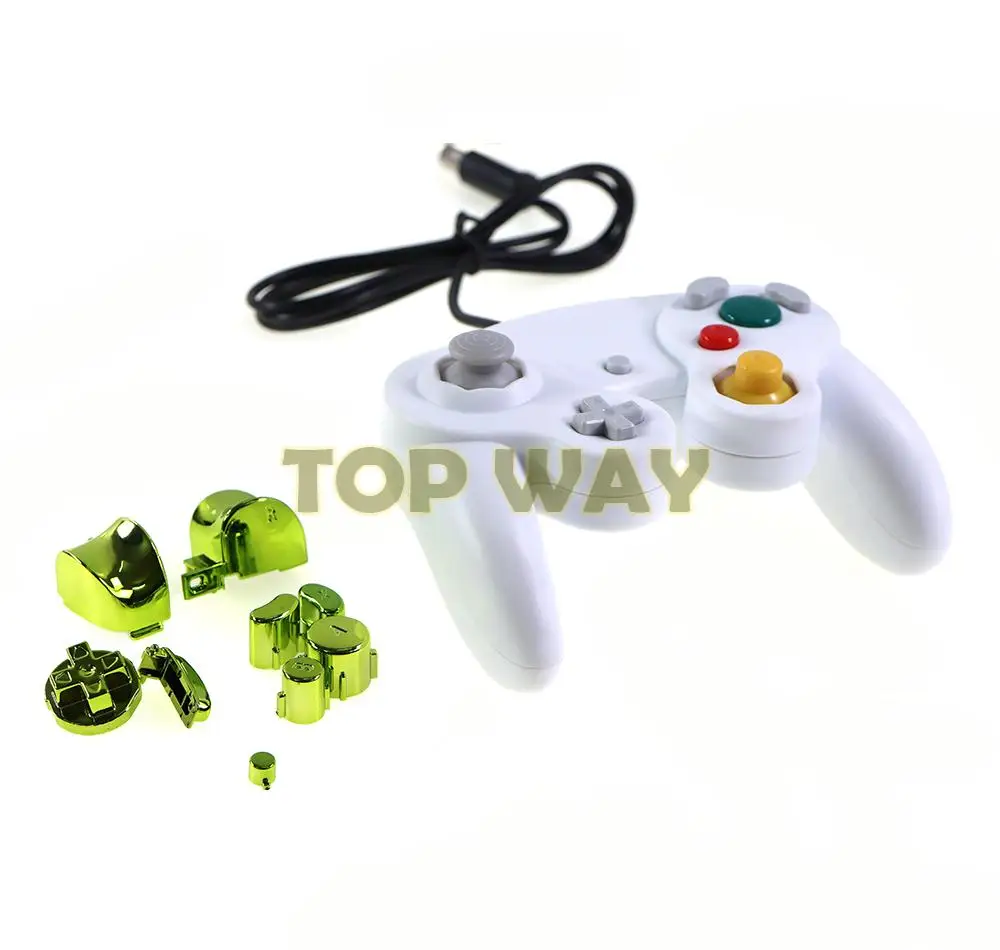 1 Juego de repuesto para controlador Gamecube, juego de botones de galvanoplastia chapados en oro con accesorios de botones NGC - imagen 4