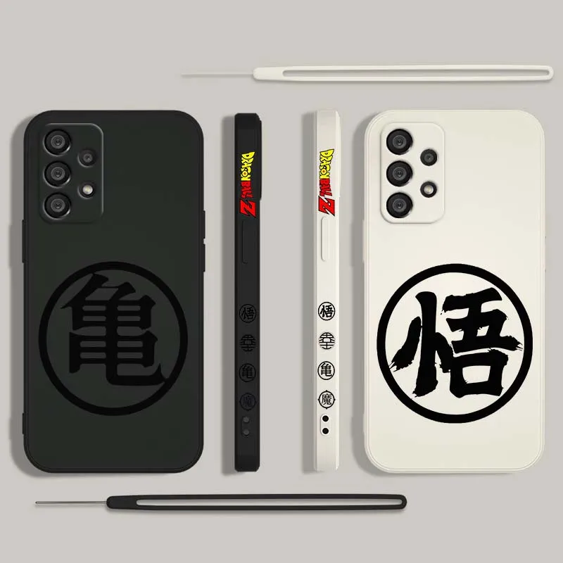 Funda con logotipo de Anime d-dragon Ball para Samsung Galaxy A71 A55 A54 A53 A51 A50 A40 A15 A14 A06 5G, funda de teléfono con cuerda izquierda líquida - imagen 2