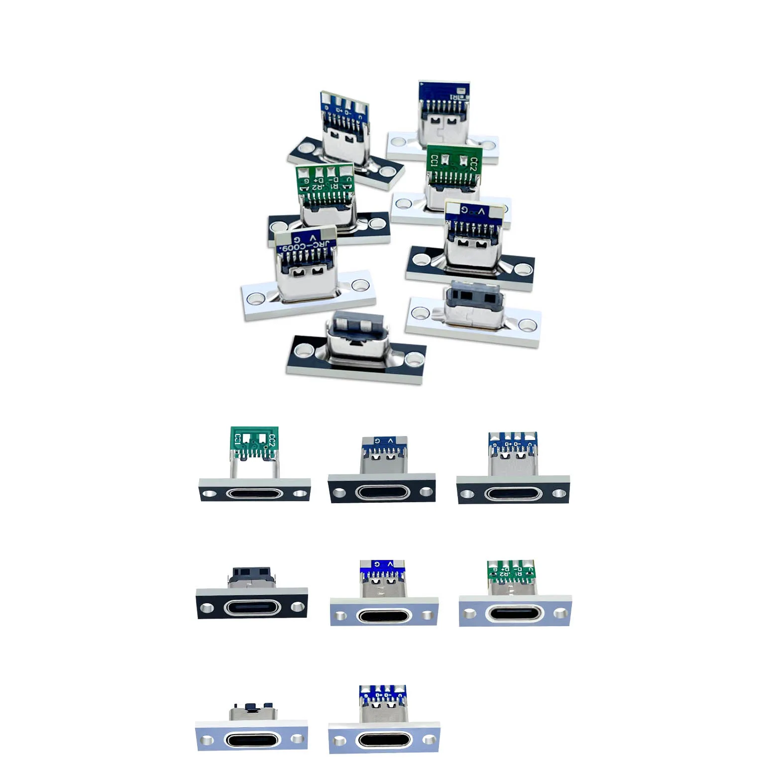 1-10 Uds USB 3,1 tipo C con placa de fijación de tornillo conector USB tipo C 3,1 tipo C 2 pines 4 pines 6 pines conector hembra - imagen 2