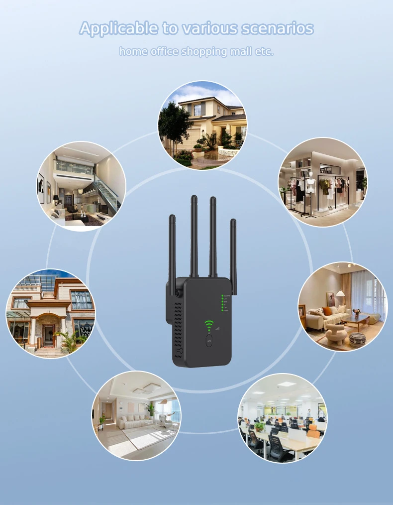 Wireless 5G WiFi Repeater 1200Mbps Router Wifi Booster 2.4G+5G Dual Band Long Range Extender 5G Wi-Fi Signal Amplifier Repeater - imagen 3