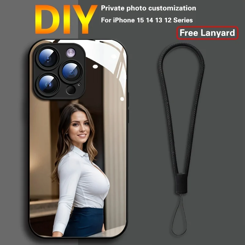 Funda de teléfono de vidrio templado personalizada DIY para iPhone 16 Pro Max 15 14 13 12 11 16E XR imágenes personalizadas protección avanzada - imagen 2