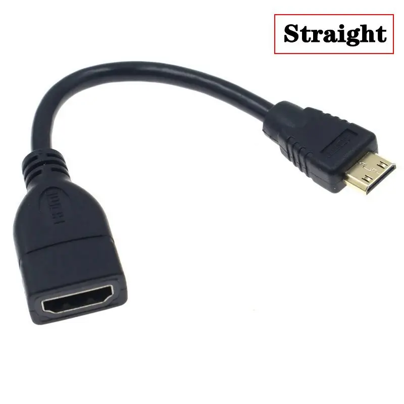 Nuevo Adaptador macho a hembra Compatible con HDMI Mini Micro D tipo 90 grados ángulo recto macho a HDTV AF Cable de extensión para vídeo HD