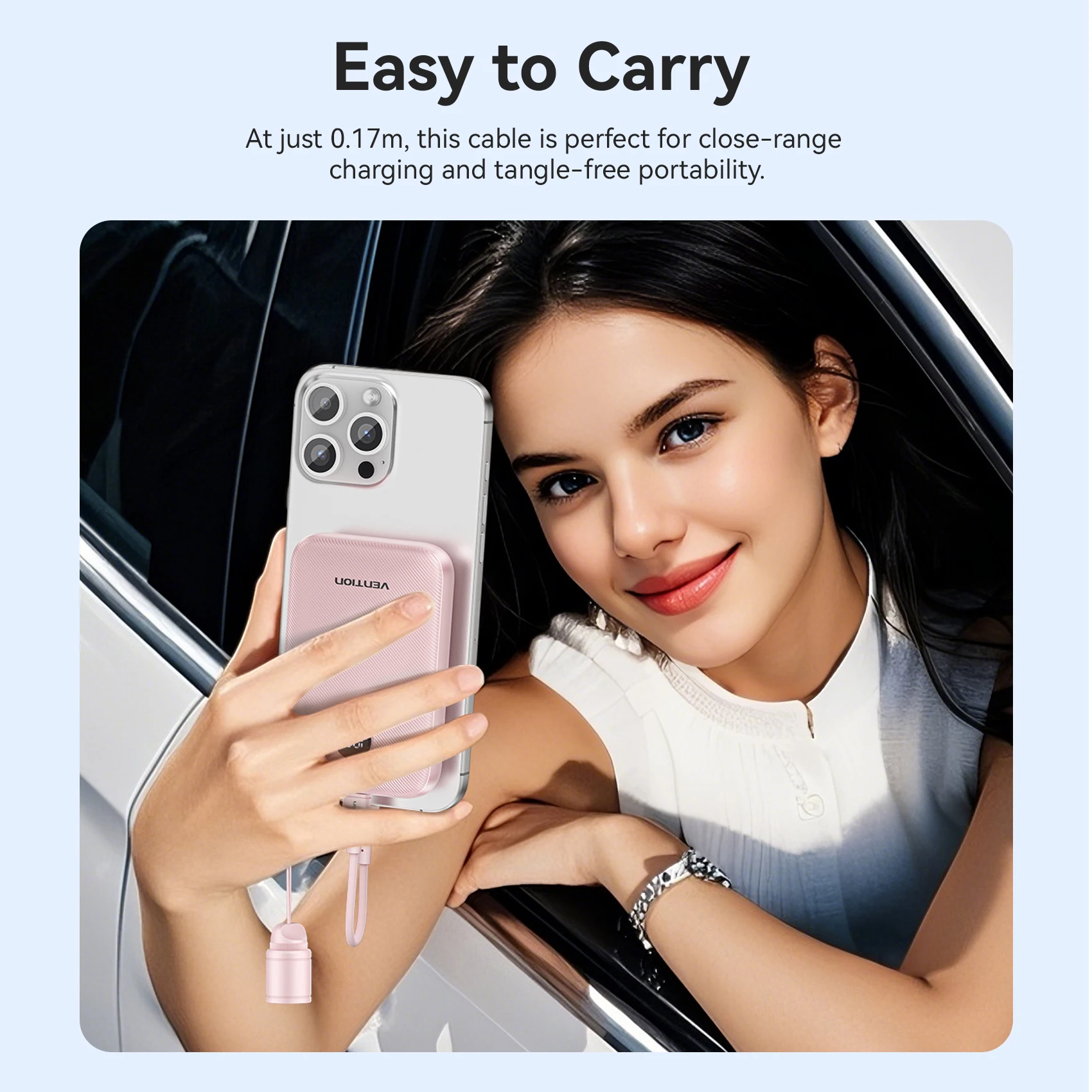 Vention Cable USB tipo C corto de 17cm 3A 27W Cable Lightning para iPhone 14 13 12 Cable de banco de energía Cable de datos de carga rápida - imagen 4