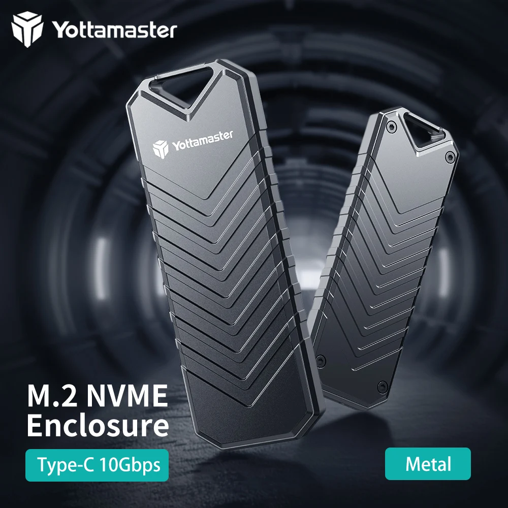 Yottamaster-carcasa de disco duro M.2 NVMe/SATA, protocolo Dual, tipo C, USB3.2, Gen2, 10Gbp, m-key B & m-key, 4TB