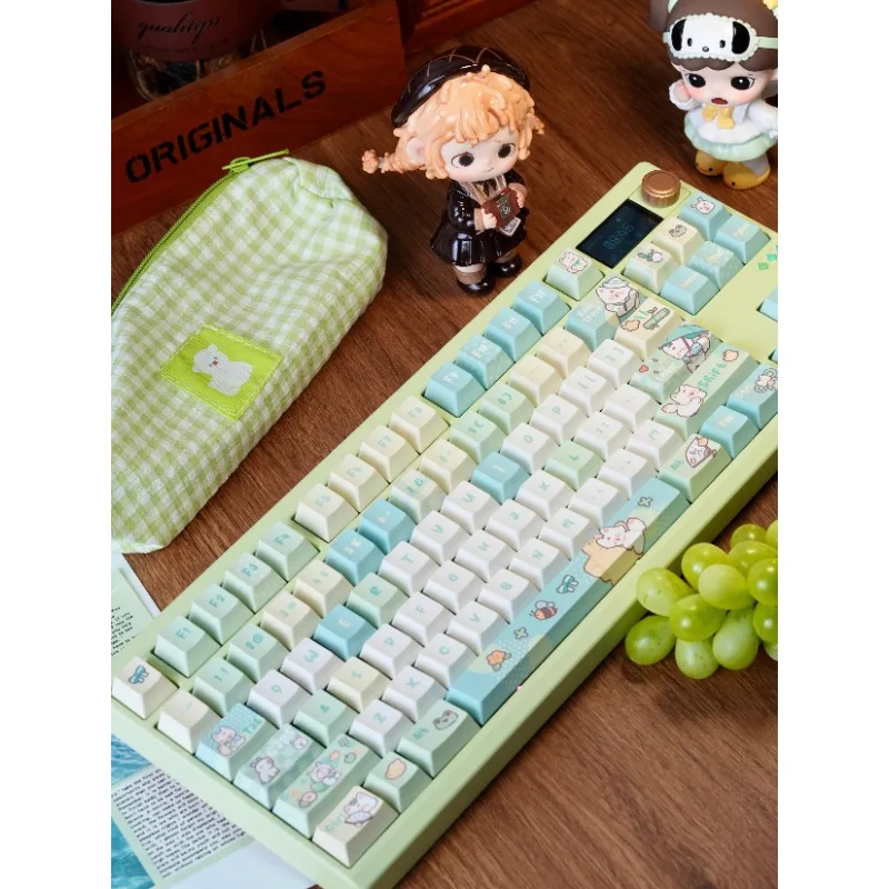 Juego de teclas con tema bonito de zorro y pájaro estúpido, teclas personalizadas originales hechas a mano para accesorios de teclado mecánico - imagen 4