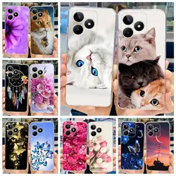 Realme Note 50 – Funda de Silicona con Gato Pintado