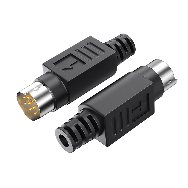 2/5 Uds DIY para Cables de soldadura Mini conector DIN terminal de vídeo S Circular 8 pines macho con adaptador de mango de plástico - imagen 2