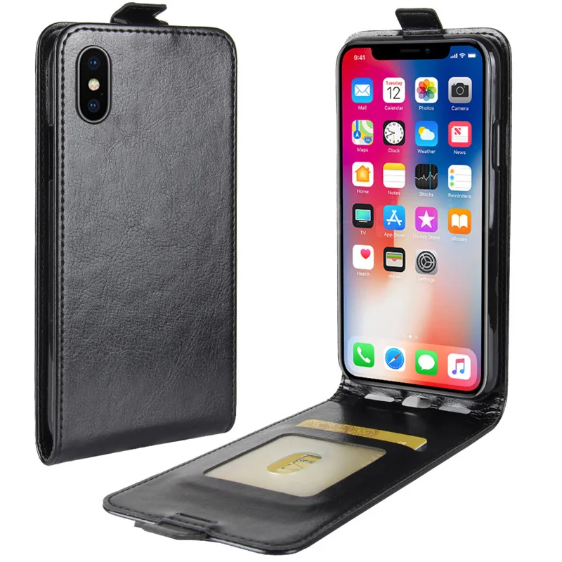 Funda de cuero con tapa para Iphone XR, carcasa Vertical de alta calidad - imagen 4