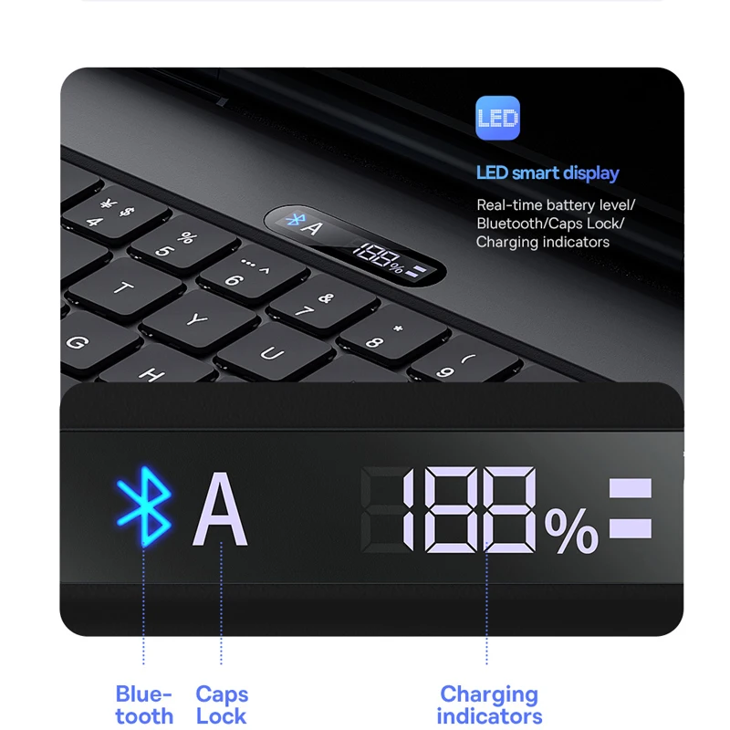 Baseus para iPad 2018-2024 teclado mágico Bluetooth para iPad Pro Air 4 Air 5 Air 6 11 10,9 12,9 13 pulgadas funda magnética inteligente - imagen 4