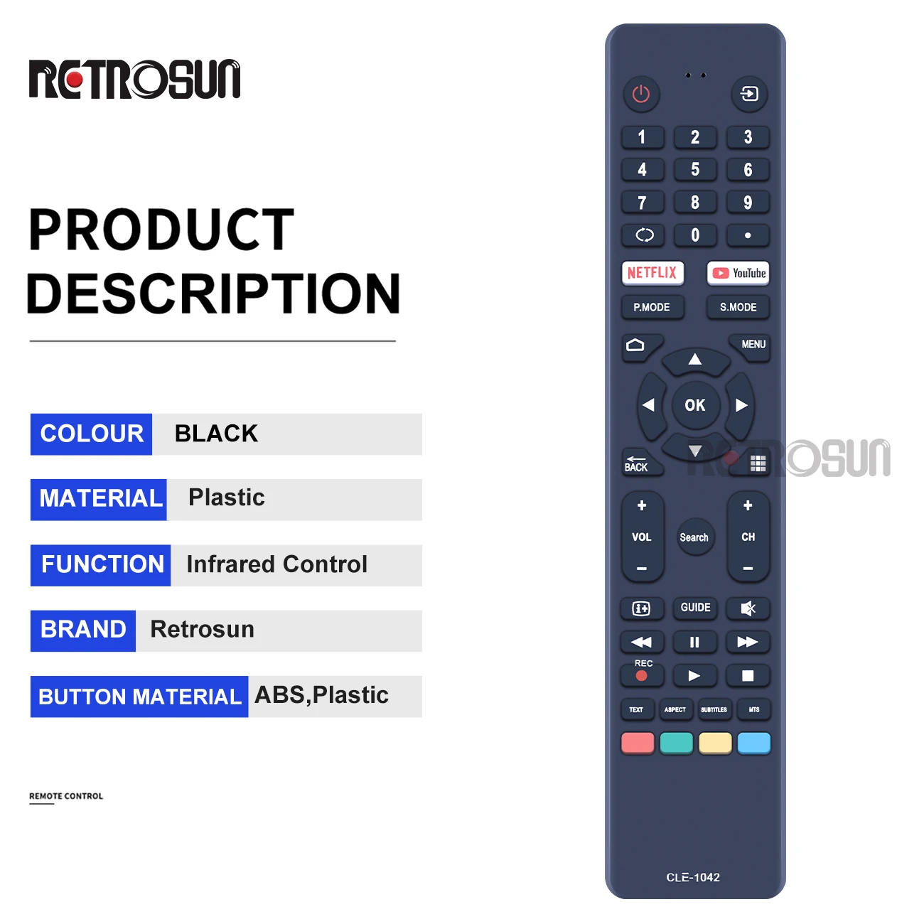 Mando a distancia para televisor, nuevo mando a distancia de CLE-1042 para HITACHI Konka TV 50QLEDSM20 55QLEDSM20 58QLEDSM20 65QLEDSM20 75QLEDSM20 - imagen 2