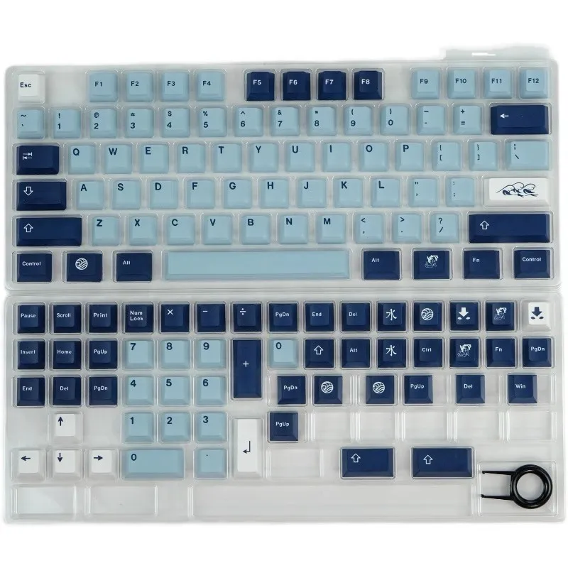 GMK Mizu-Juego de 129 teclas, teclas de sublimación de tinte PBT, teclas de perfil Cherry para teclados de diseño 61, 64, 68, 75, 84, 96, 980, 104 - imagen 4