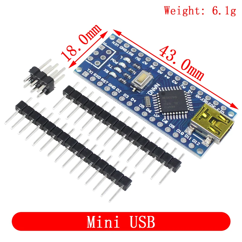 Mini/tipo C/Micro USB Nano 3,0 con el controlador Nano compatible con gestor de arranque para controlador USB arduino CH340 16Mhz ATMEGA328P - imagen 5