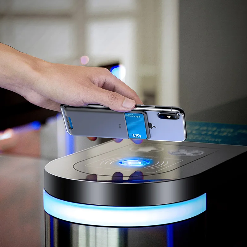 Baseus-funda de silicona para tarjetas de teléfono, funda trasera para teléfono móvil, tarjetero, tarjetero de identificación, funda delgada adhesiva para iPhone X Xs XR Samsung - imagen 2